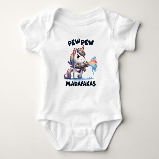 Body Pew Pew Unicorn Baby Bodysuit (Devant)