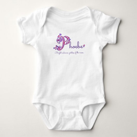 Body Phoebe Girls nom signifiant P monogramme coeurs (Devant)