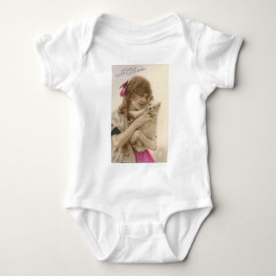 Body Photo antique Victorian Woman and Dog