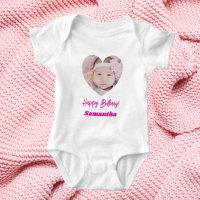 Photo cœur nom anniversaire fille rose