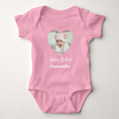 Body Photo heart name birthday baby girl pink (Devant)