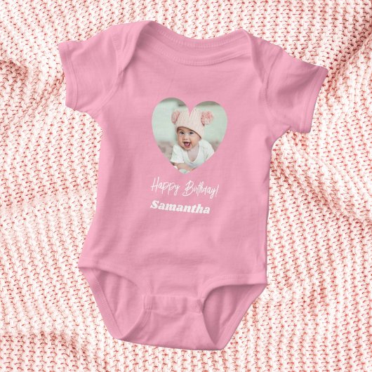 Body Photo heart name birthday baby girl pink