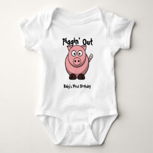 Body Pièce en t porcine rose dodue de bébé