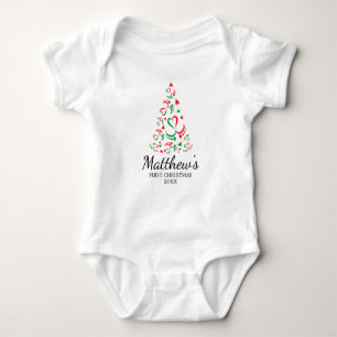 Body Pieds de bébé formant arbre de Noël, premier Noël
