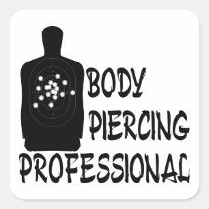 Body Piercing Professional Vierkante Sticker