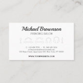 Body Piercing Studio Sterling Silver Jewelry Visitekaartje (Achterkant)