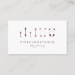 Body Piercing Studio Tattoo Roze Goud Visitekaartje