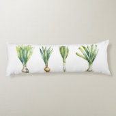 Body Pillow with Spring Onion Illustration Lichaamskussen (Achterkant)