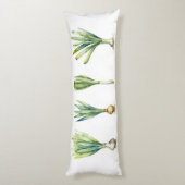 Body Pillow with Spring Onion Illustration Lichaamskussen (Achterkant (Verticaal))