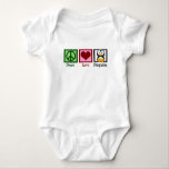 Body Pingouins Peace Love<br><div class="desc">J'adore les pingouins. Ils sont tout ce dont le monde a besoin en plus de la paix et de l'amour. Un joli signe de paix vert,  un coeur rouge mignon et un adorable pingouin.</div>
