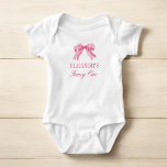 Body Pink Bow 1st Girl Birthday Party<br><div class="desc">Bow rose 1er maillot de fête d'anniversaire de fille"gi</div>