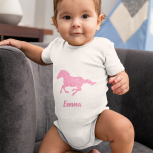Body Pink Glitter Horse Little Girl First Name Animal