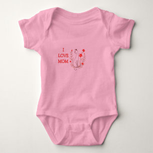 Body Pink I Love Maman Baby Jersey Bodysuit