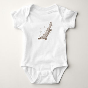 Body Plante grimpante/T-shirt bruns de bébé