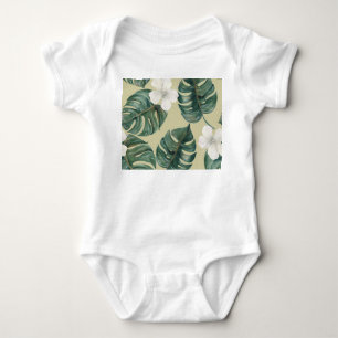 Body Plantes d'aquarelle tropicale : motif transparent.