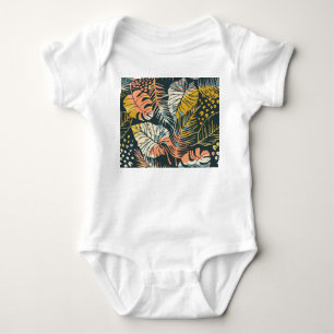 Body Plantes tropicaux : motif artistique abstrait.