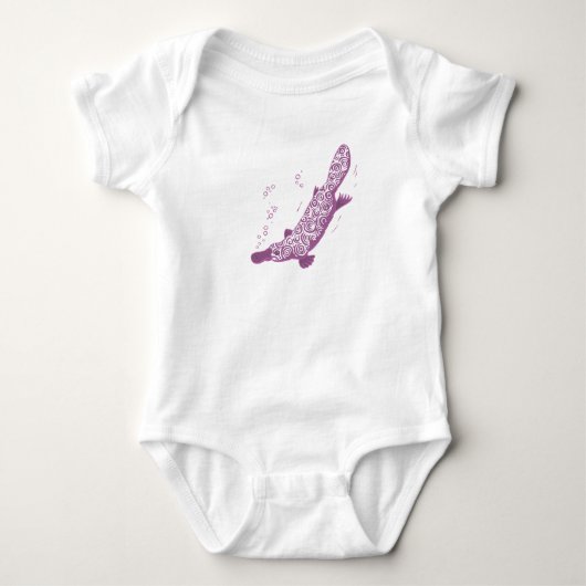 Body Platypus mauve bébé rameper / t-shirt (Devant)