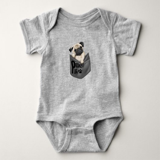 Body Pocket Carlin Gris Baby Bodysuit (Devant)