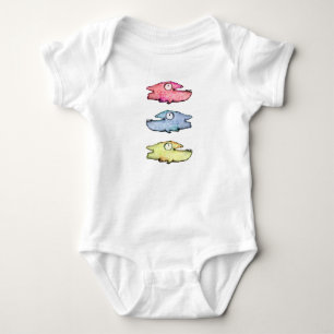 Body Poissons heureux nageant colorés