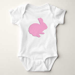 Body Polka rose Point Silhouette Lapin de Pâques Creepe