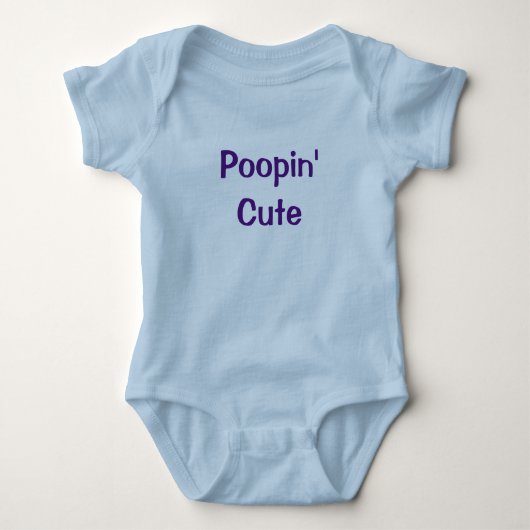 Body Poopin' mignon Bleu Bébé Garçon Romper Nouveau-né (Devant)