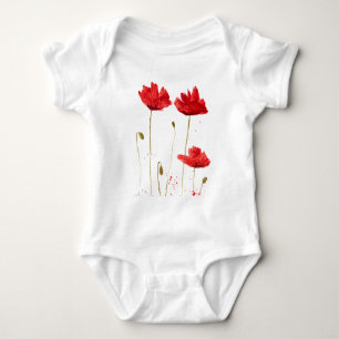 Body Populations rouge floral aquarelle été bébé bodysu