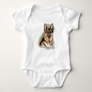Body Portrait de chien Berger Allemand noir et feu Desi