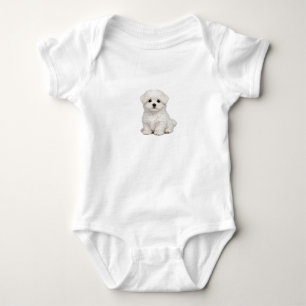 Body Portrait de chiot maltais blanc et duveteux Amateu