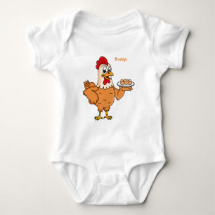 Body Poulet avec oeufs sur plaque de dessin animé