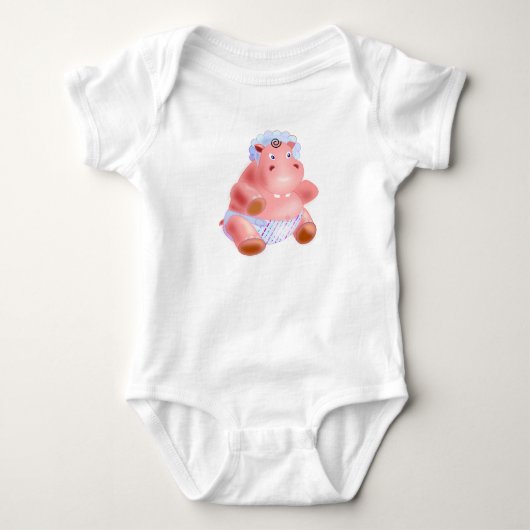 Body pour bébé hippopotame heureux bébé (Devant)