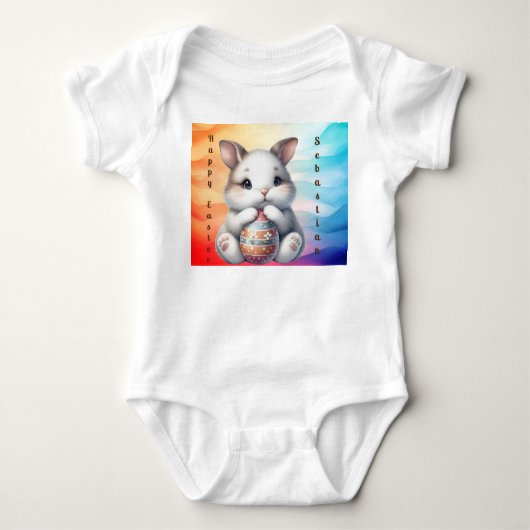 Body pour bébé 'Joyeuses Pâques petit garçon' (Devant)