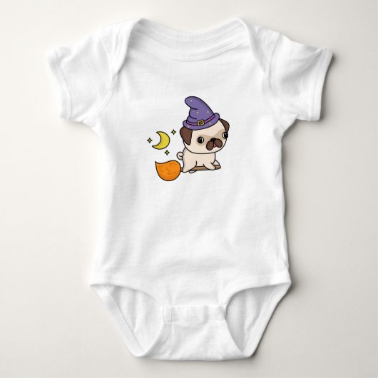 Body pour bébé Puggy sorcière (Devant)