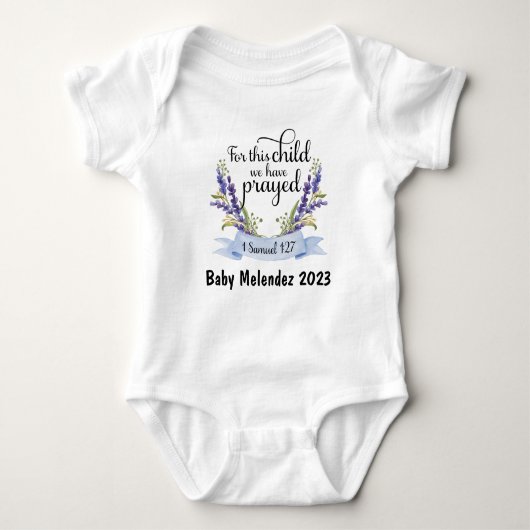 Body Pour Cet Enfant Nous Avons Prié - I Samuel 1:27 Ba (Devant)