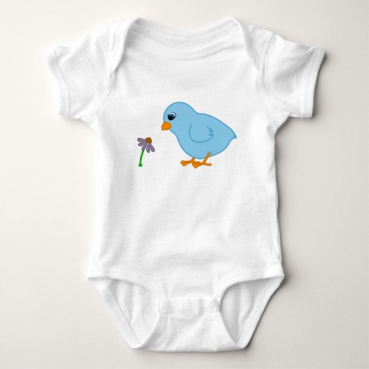 Body Poussin de bleus layette avec Coneflower pourpre (Devant)