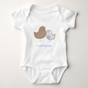 Body Poussin pastel bleu damassé fantaisiste adorable p