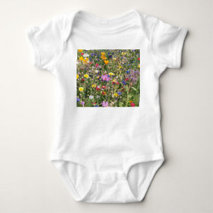 Body Pré fleur sauvage coloré, motif vibrant.