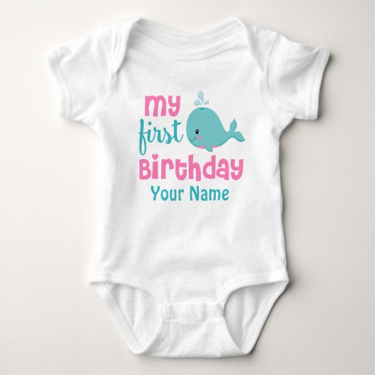 Body Premier Anniversaire Baleine Filles Chemise person (Devant)