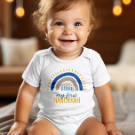 Body Premier Hanoukka personnalisé du bébé<br><div class="desc">Design Hanoukka personnalisé et festif.</div>