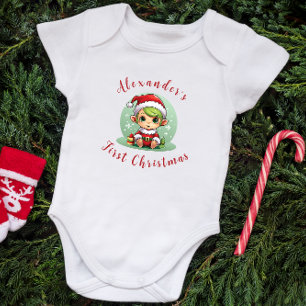 Body Premier Noël bébé garçon elf personnalisé