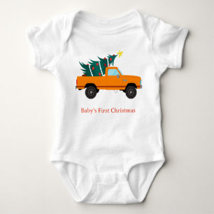 Body Premier Noël de bébé customisé avec Orange Car