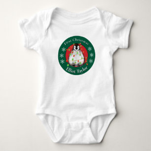 Body Premier Noël de bébé cute manchot personnaliser
