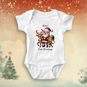 Body Premier Noël de bébé personnalisé