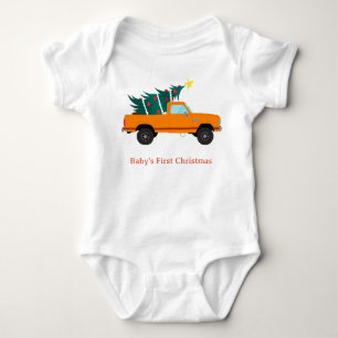 Body Premier Noël de bébé personnalisé avec voiture ora