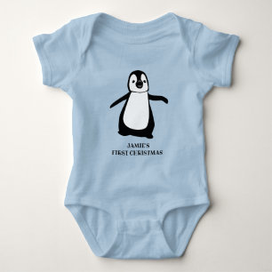 Body Premier Noël de bébé personnalisé Pingouin migno