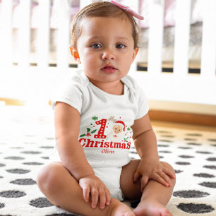 Body Premier Noël du bébé personnalisé Père Noël Holly