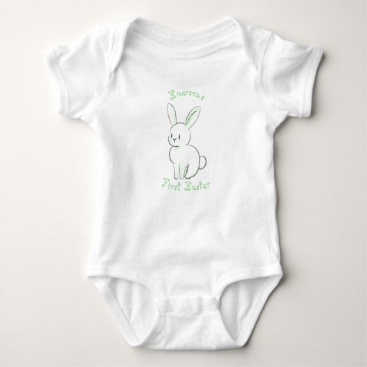 Body Premier Pâques de bébé avec un lapin vert mignon a (Devant)