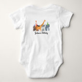 Body Première fête d'anniversaire Animal Safari Blanc B (Dos)