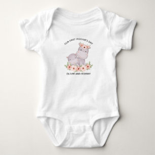 Body Première fête des mères personnalisée Maman et nom