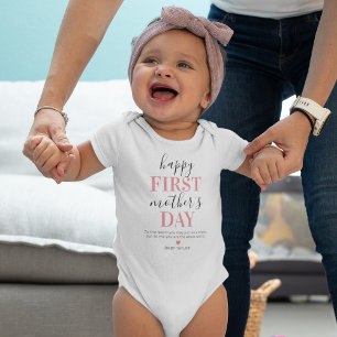 Body Première fête des mères personnalisée rose