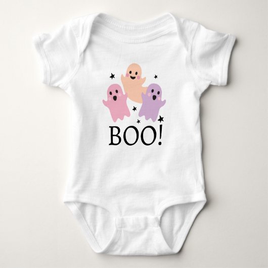 Body Première Halloween Boo mignonne Fille rose pourpre (Devant)
